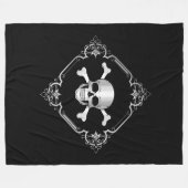 Couverture Polaire Traverses/Jolly roger/pirate/noir/argent (Devant (Horizontal))