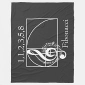 Couverture Polaire Treble Clef Notes musicales et Fibonacci Spiral (Devant)