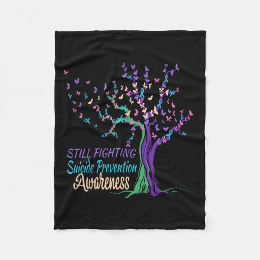 Couverture Polaire Tree Ribbon Still Fighting Suicide Prevention Awar (Devant)