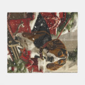 Couverture Polaire Treeing Walker Coonhound Chien Noël Festif (Devant (Horizontal))