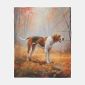 Couverture Polaire Treeing Walker Coonhound dans les feuilles d'autom (Devant)