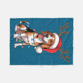 Couverture Polaire Treeing Walker Coonhound Dog Christmas Lights Sant (Devant (Horizontal))