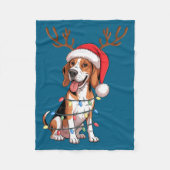 Couverture Polaire Treeing Walker Coonhound Dog Christmas Lights Sant (Devant)