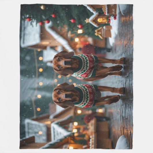 Couverture Polaire Treeing Walker Coonhound Dogs Christmas Snow (Devant)