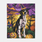 Couverture Polaire Treeing Walker Coonhound Halloween Sorcière Citrou (Devant)