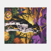 Couverture Polaire Treeing Walker Coonhound Halloween Sorcière Citrou (Devant (Horizontal))