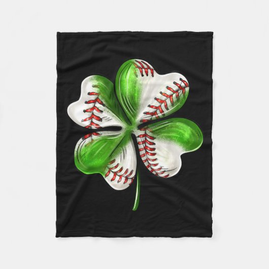 Couverture Polaire Trèfle de baseball Saint-Patrick avec base (Devant)