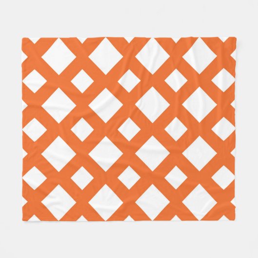 Couverture Polaire treillis orange en blanc (Devant (Horizontal))
