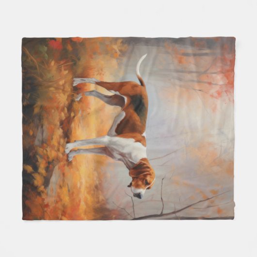 Couverture Polaire Trekking Walker Coonhound à l'automne Feuilles aut (Devant (Horizontal))