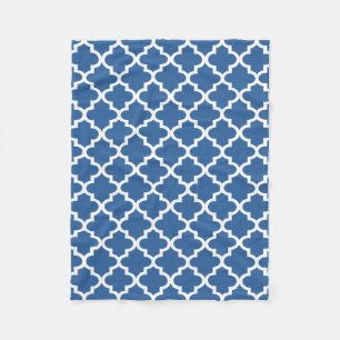 Couverture Polaire Trelles marocaines en tuiles bleues de Cobalt