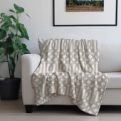Couverture Polaire Trellis gris et ivoire | Ferme moderne