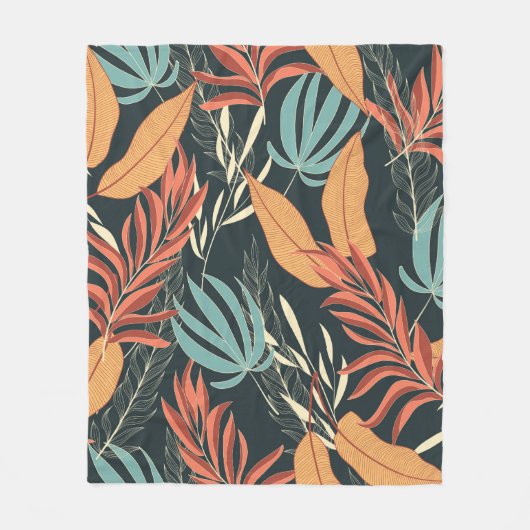 Couverture Polaire Trend seamless tropical pattern with bright yellow (Devant)