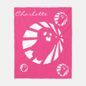 Couverture Polaire Trending Halloween mignon rose et blanc fantôme (Devant)
