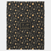 Couverture Polaire Trendy black and gold watercolor personalized (Devant)