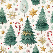 Couverture Polaire Trendy colors watercolor Christmas trees gift