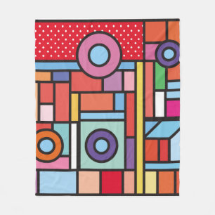Couverture Polaire Trendy geometric elements memphis design. Retro st