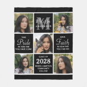 Couverture Polaire Trendy Graduate 5 photo Collage noir Graduation (Devant)