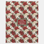 Couverture Polaire Trendy Holiday Blanket Custom Name Poinsettia (Devant)