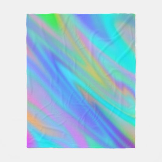 Couverture Polaire Trendy luxe vert bleu violet faux holographique (Devant)