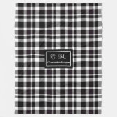 Couverture Polaire Trendy Modern Plaid in Grey Hues Monogram Throw (Devant)