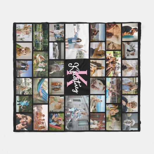 Couverture Polaire Trendy Monogram 34 x Photo Collage (Devant (Horizontal))