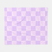 Couverture Polaire Trendy Purple Monogram Initial Checkered (Devant (Horizontal))
