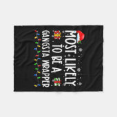 Couverture Polaire Très Probable D'Être Un Enveloppeur Gangsta Noël P (Devant (Horizontal))