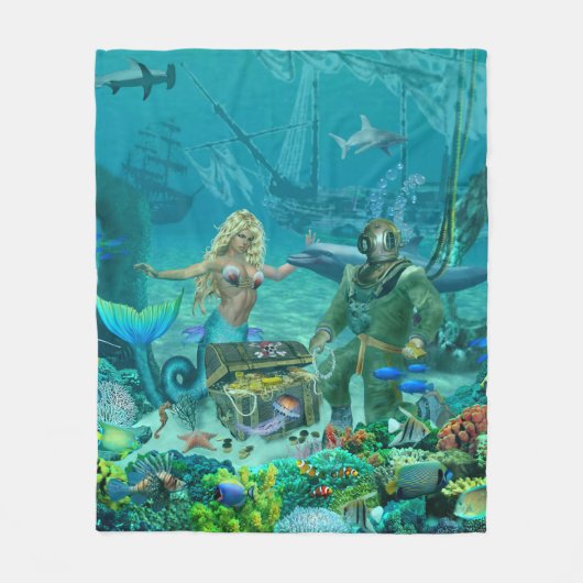 Couverture Polaire Trésor du récif coralien de la sirène (Devant)