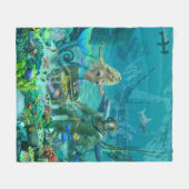 Couverture Polaire Trésor du récif coralien de la sirène (Devant (Horizontal))