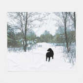 Couverture Polaire Trésors - Black Dog Art - Black Lab (Devant (Horizontal))
