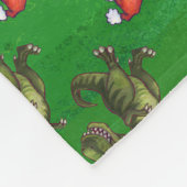 Couverture Polaire TRex à Santa Hat sur Green (Coin)