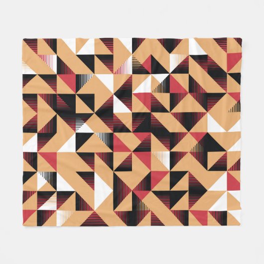 Couverture Polaire Triangle Abstrait, Beauté Rétro Élégante. (Devant (Horizontal))
