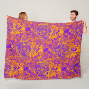 Couverture Polaire Triangle Labyrinthe Mandala Motif sans couture 2
