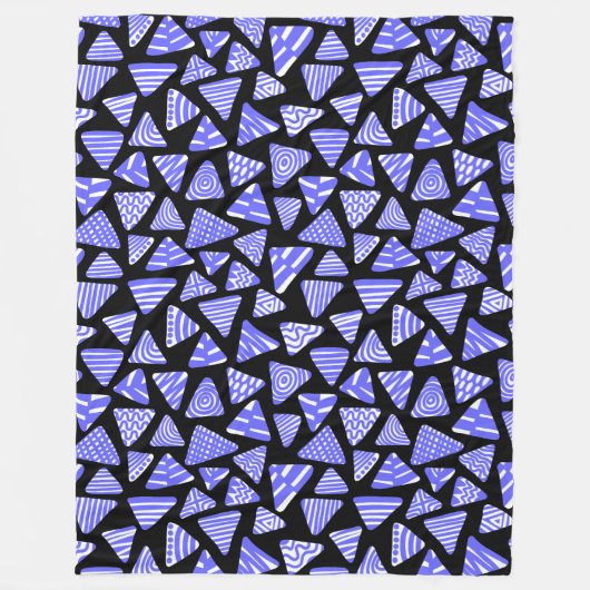 Couverture Polaire Triangles 240121 - Bleu et blanc électrique sur no (Devant)