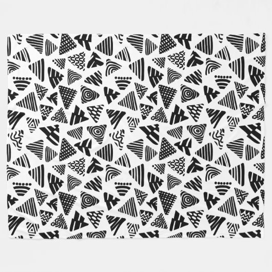 Couverture Polaire Triangles 240121 - Noir et blanc (Devant (Horizontal))