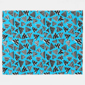 Couverture Polaire Triangles 240121 - Noir et Blanc sur Sky Blue (Devant (Horizontal))