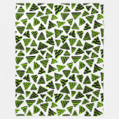 Couverture Polaire Triangles 240121 - Noir et Chartreuse sur Blanc (Devant)