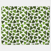 Couverture Polaire Triangles 240121 - Noir et Chartreuse sur Blanc (Devant (Horizontal))