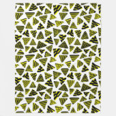 Couverture Polaire Triangles 240121 - Noir et Jaune sur Blanc (Devant)