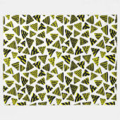 Couverture Polaire Triangles 240121 - Noir et Jaune sur Blanc (Devant (Horizontal))