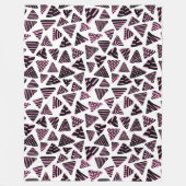 Couverture Polaire Triangles 240121 - Noir et rose sur blanc (Devant)