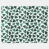 Couverture Polaire Triangles 240121 - Noir et Turquoise sur Blanc (Devant (Horizontal))