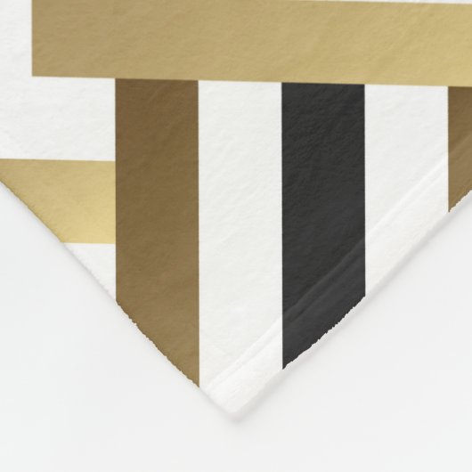 Couverture Polaire Triangles Abstraits : Noir Or sans joint (Coin)