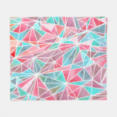 Couverture Polaire Triangles aquarelle, mosaïque estivale lumineuse. (Devant (Horizontal))