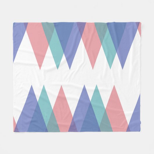 Couverture Polaire Triangles bleu et corail (Devant (Horizontal))