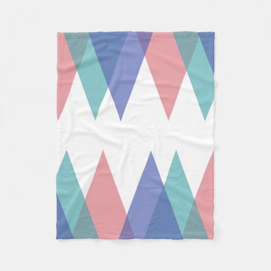 Couverture Polaire Triangles bleu et corail (Devant)