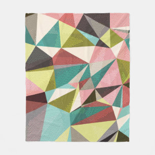Couverture Polaire Triangles Colorés, Formes géométriques Abstraites.