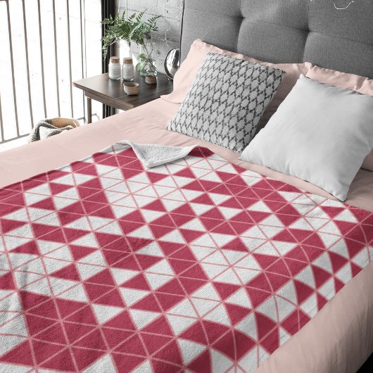 Couverture Polaire Triangles géométriques modernes Magenta Rose