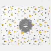 Couverture Polaire Triangles géométriques modernes Motif gris et jaun (Devant (Horizontal))