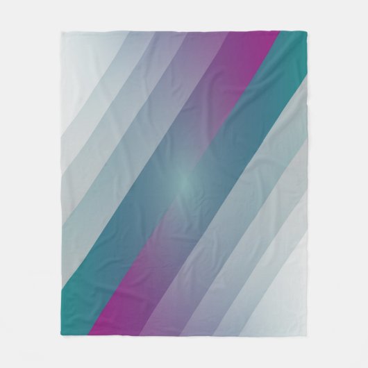 Couverture Polaire triangles gris magenta turquoise (Devant)